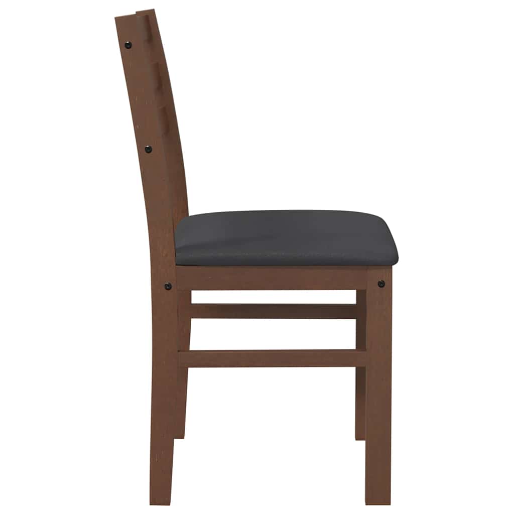Eetkamerstoelen met kussens 2 st massief hout rubber bruin is nu te koop bij PeponiXL, paradijselijk wonen!