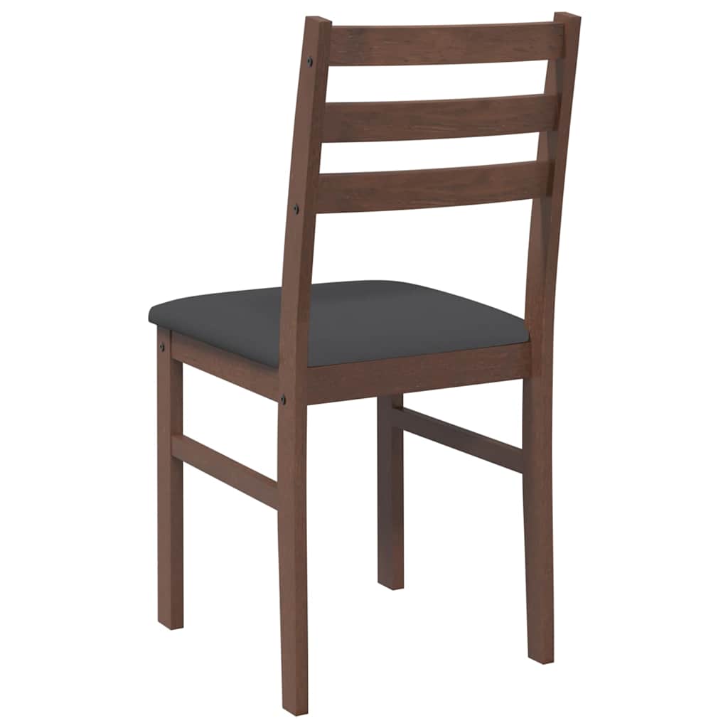 Eetkamerstoelen met kussens 2 st massief hout rubber bruin is nu te koop bij PeponiXL, paradijselijk wonen!