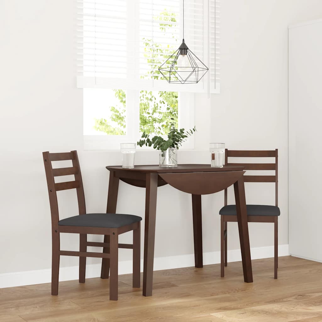Eetkamerstoelen met kussens 2 st massief hout rubber bruin is nu te koop bij PeponiXL, paradijselijk wonen!