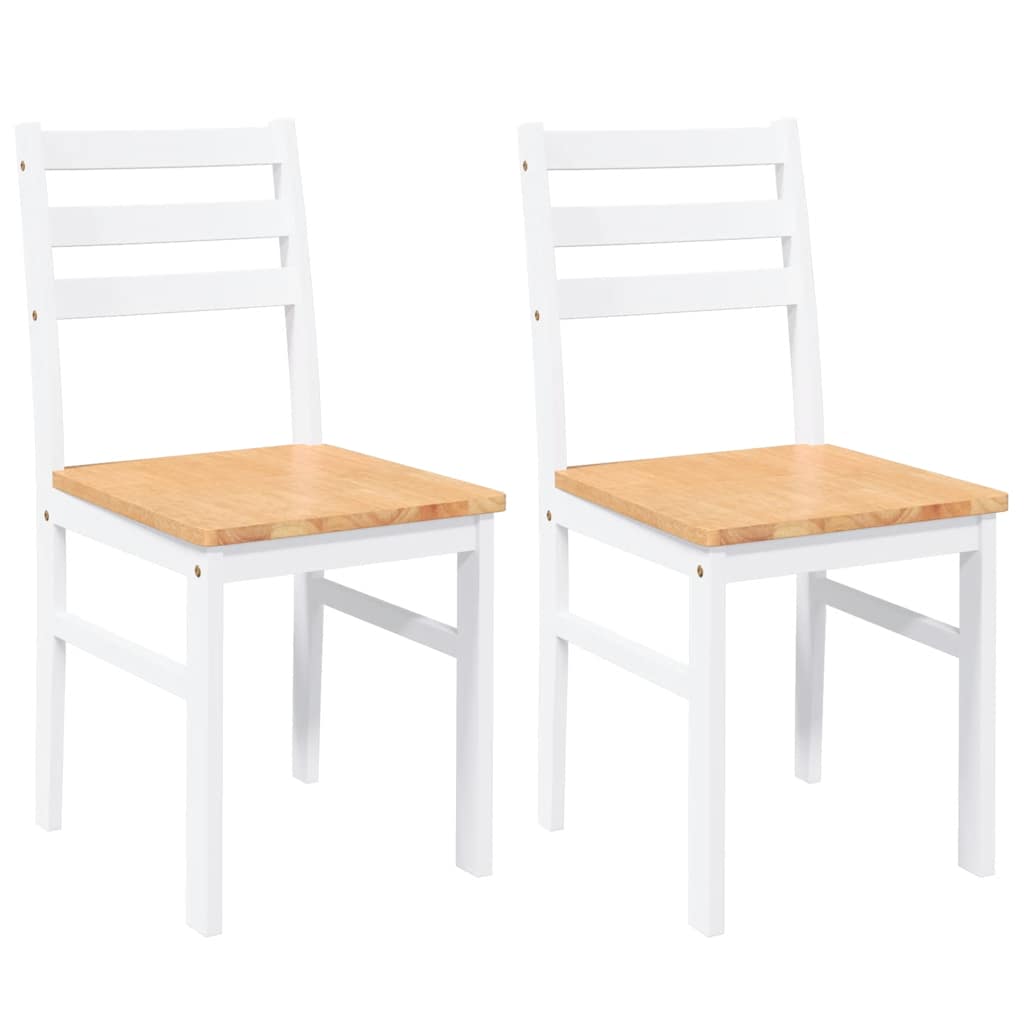 Eetkamerstoelen 2 st massief hout rubber wit is nu te koop bij PeponiXL, paradijselijk wonen!