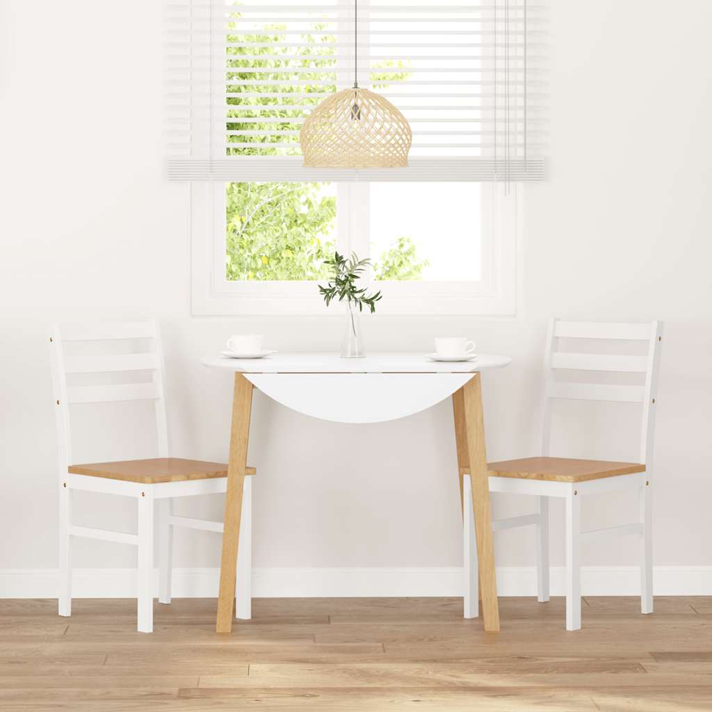 Eetkamerstoelen 2 st massief hout rubber wit is nu te koop bij PeponiXL, paradijselijk wonen!