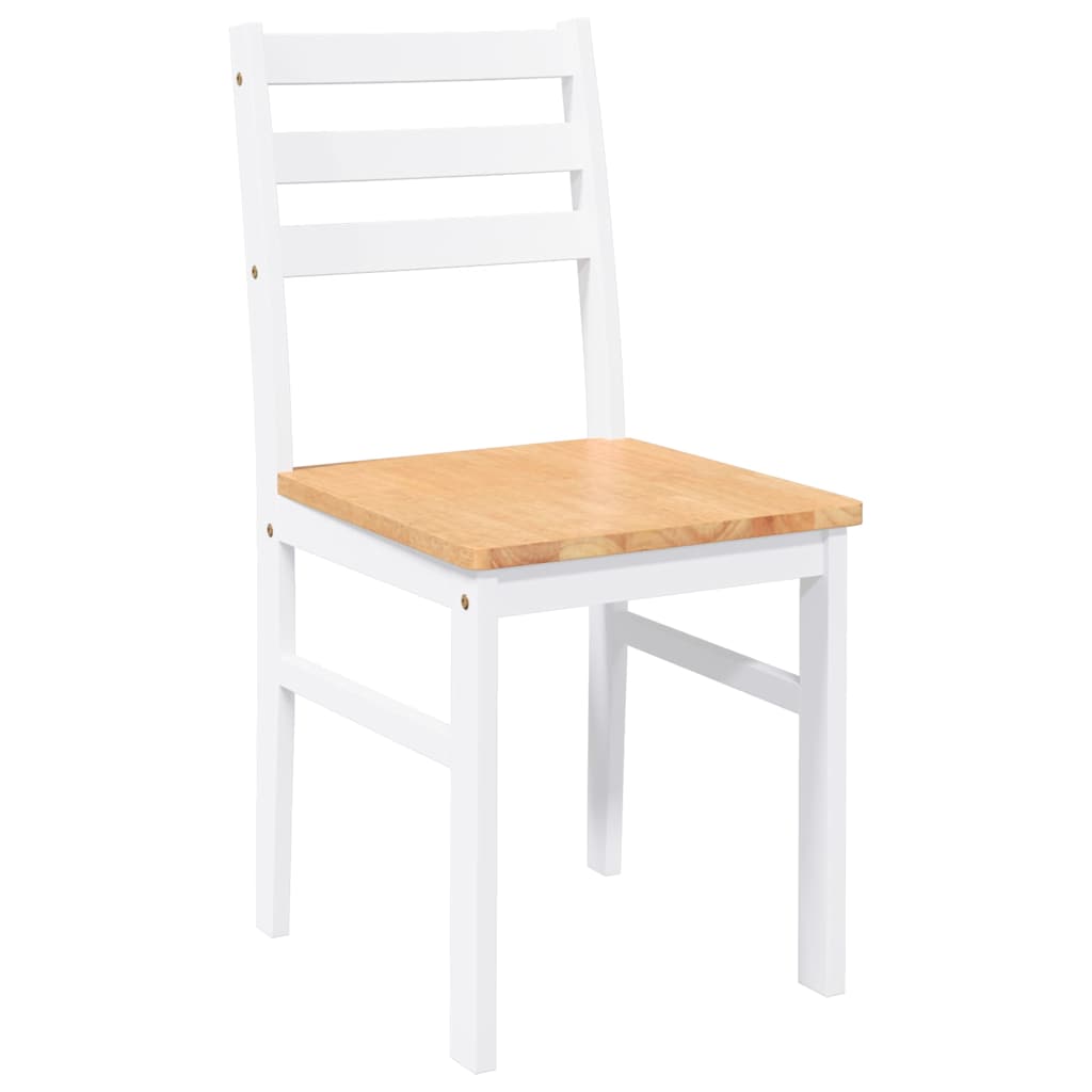 Eetkamerstoelen 2 st massief hout rubber wit is nu te koop bij PeponiXL, paradijselijk wonen!