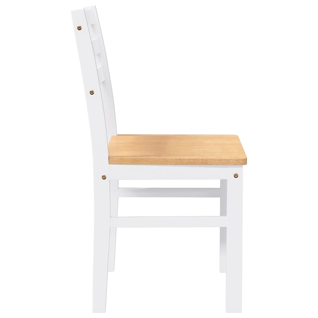 Eetkamerstoelen 2 st massief hout rubber wit is nu te koop bij PeponiXL, paradijselijk wonen!