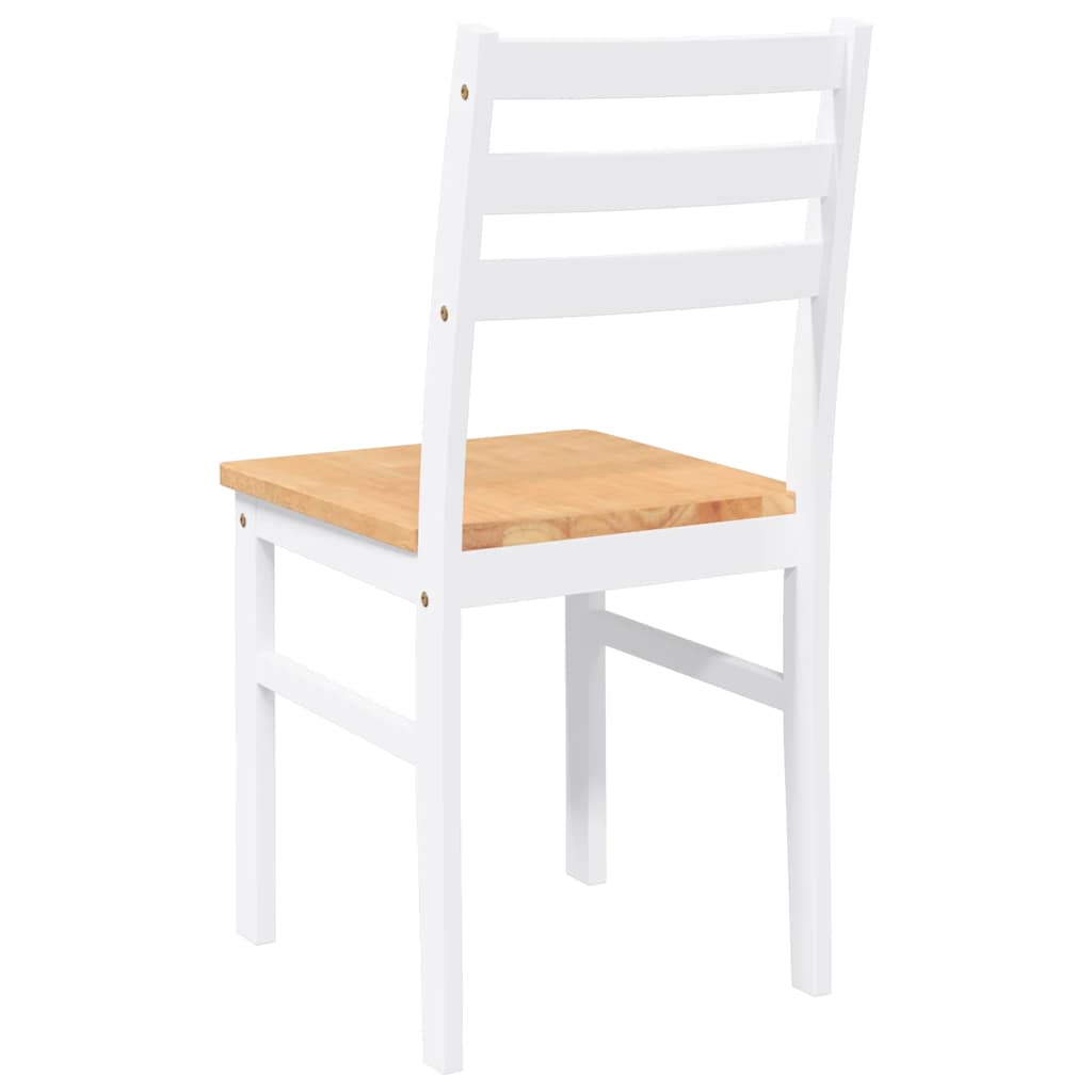 Eetkamerstoelen 2 st massief hout rubber wit is nu te koop bij PeponiXL, paradijselijk wonen!