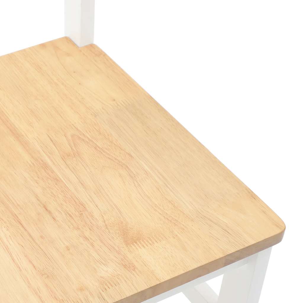 Eetkamerstoelen 2 st massief hout rubber wit is nu te koop bij PeponiXL, paradijselijk wonen!