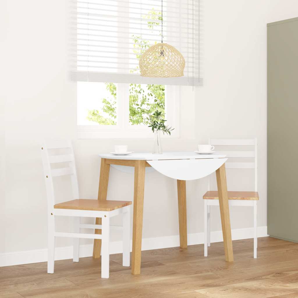 Eetkamerstoelen 2 st massief hout rubber wit is nu te koop bij PeponiXL, paradijselijk wonen!
