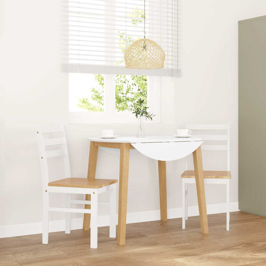 Eetkamerstoelen 2 st massief hout rubber wit is nu te koop bij PeponiXL, paradijselijk wonen!