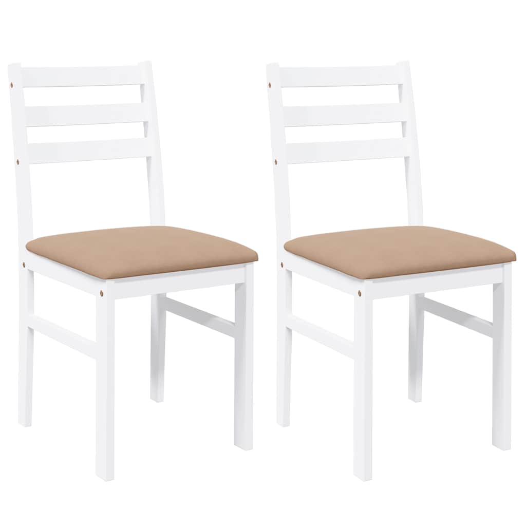 Eetkamerstoelen met kussens 2 st massief hout rubber wit is nu te koop bij PeponiXL, paradijselijk wonen!