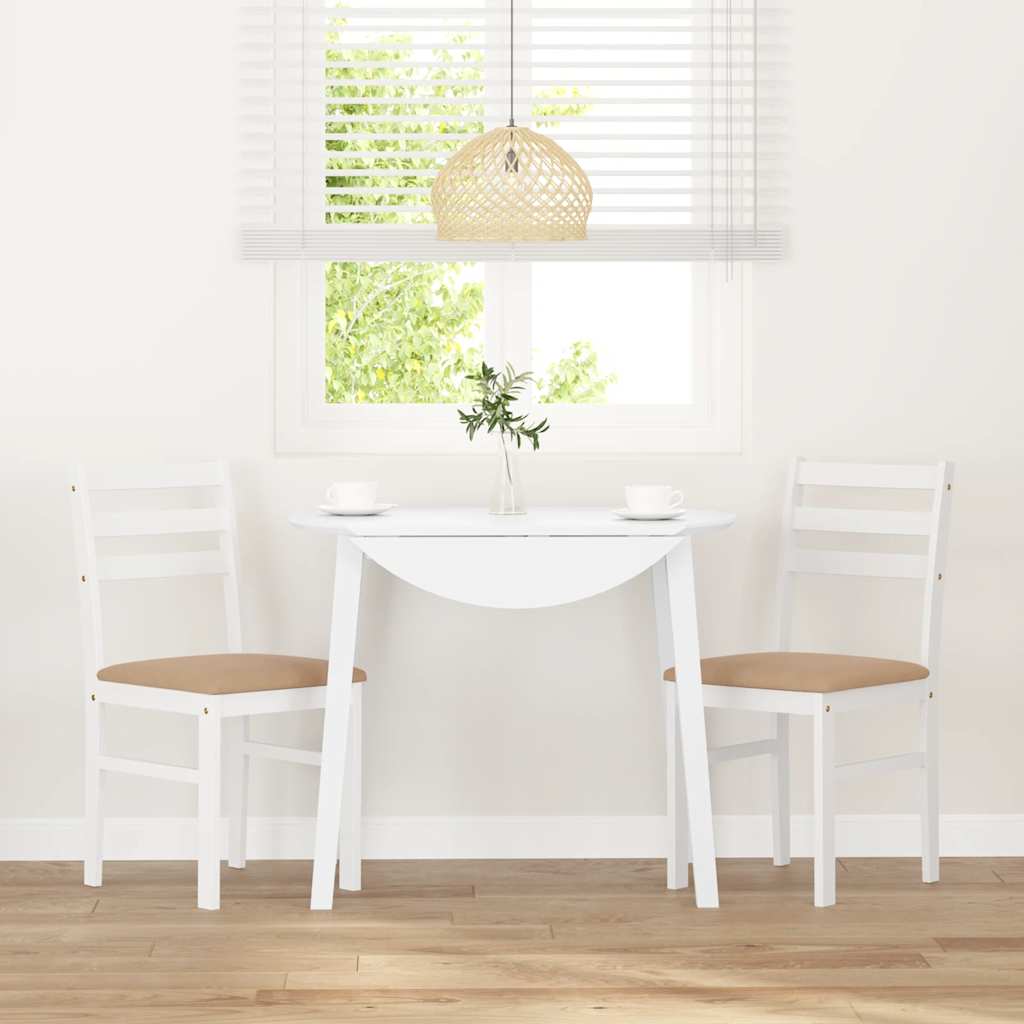 Eetkamerstoelen met kussens 2 st massief hout rubber wit is nu te koop bij PeponiXL, paradijselijk wonen!