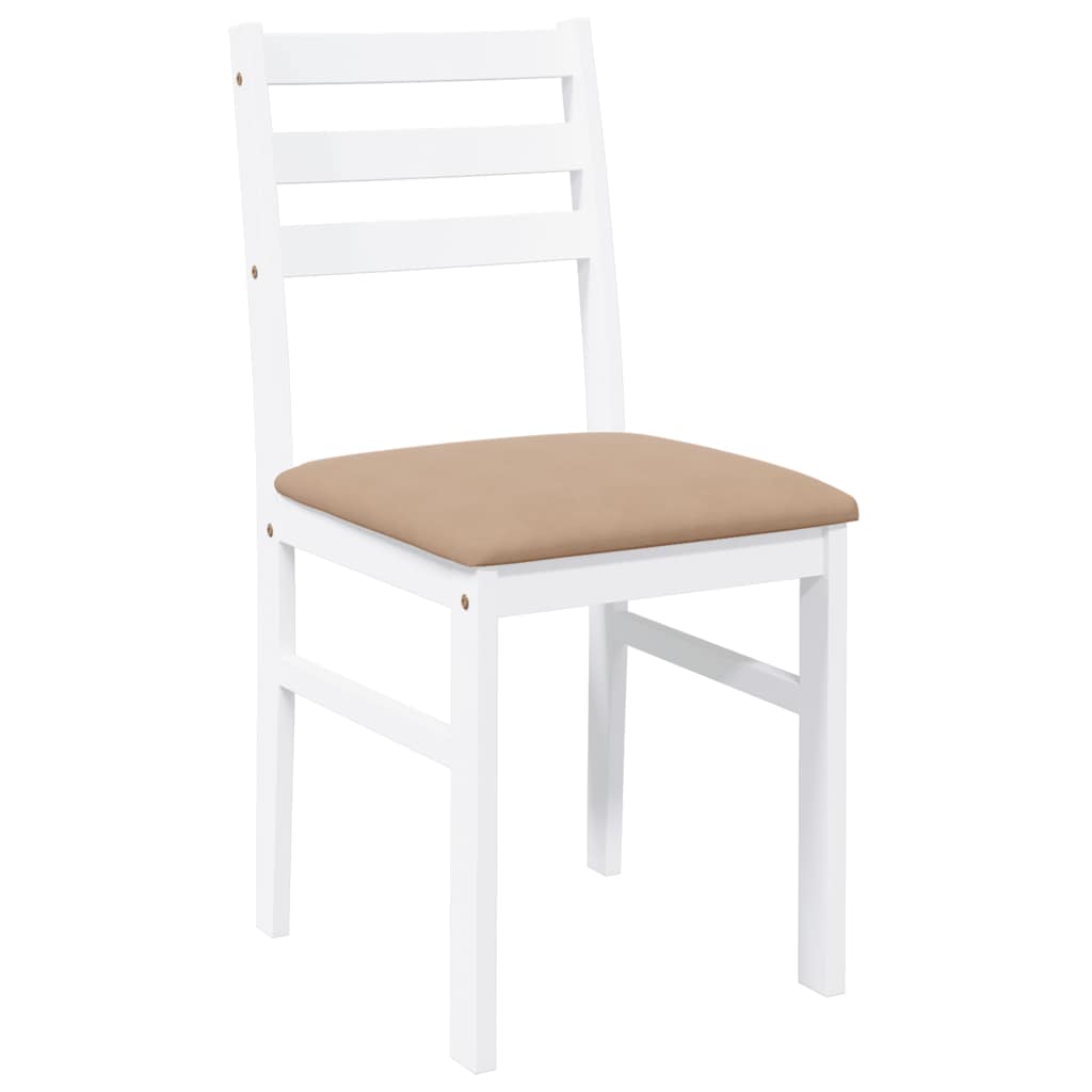 Eetkamerstoelen met kussens 2 st massief hout rubber wit is nu te koop bij PeponiXL, paradijselijk wonen!