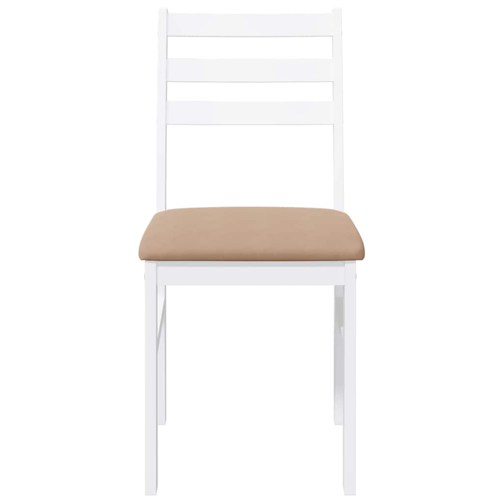 Eetkamerstoelen met kussens 2 st massief hout rubber wit is nu te koop bij PeponiXL, paradijselijk wonen!