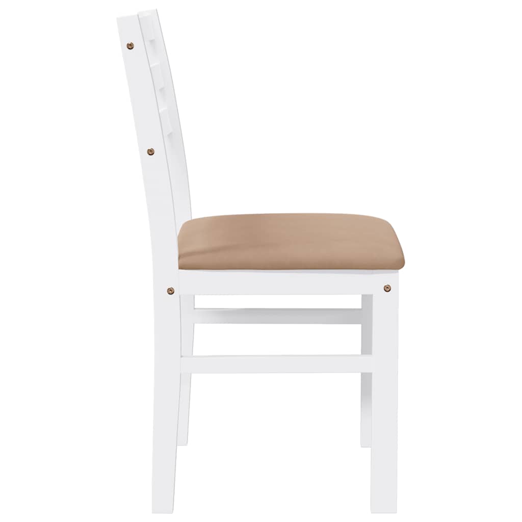 Eetkamerstoelen met kussens 2 st massief hout rubber wit is nu te koop bij PeponiXL, paradijselijk wonen!