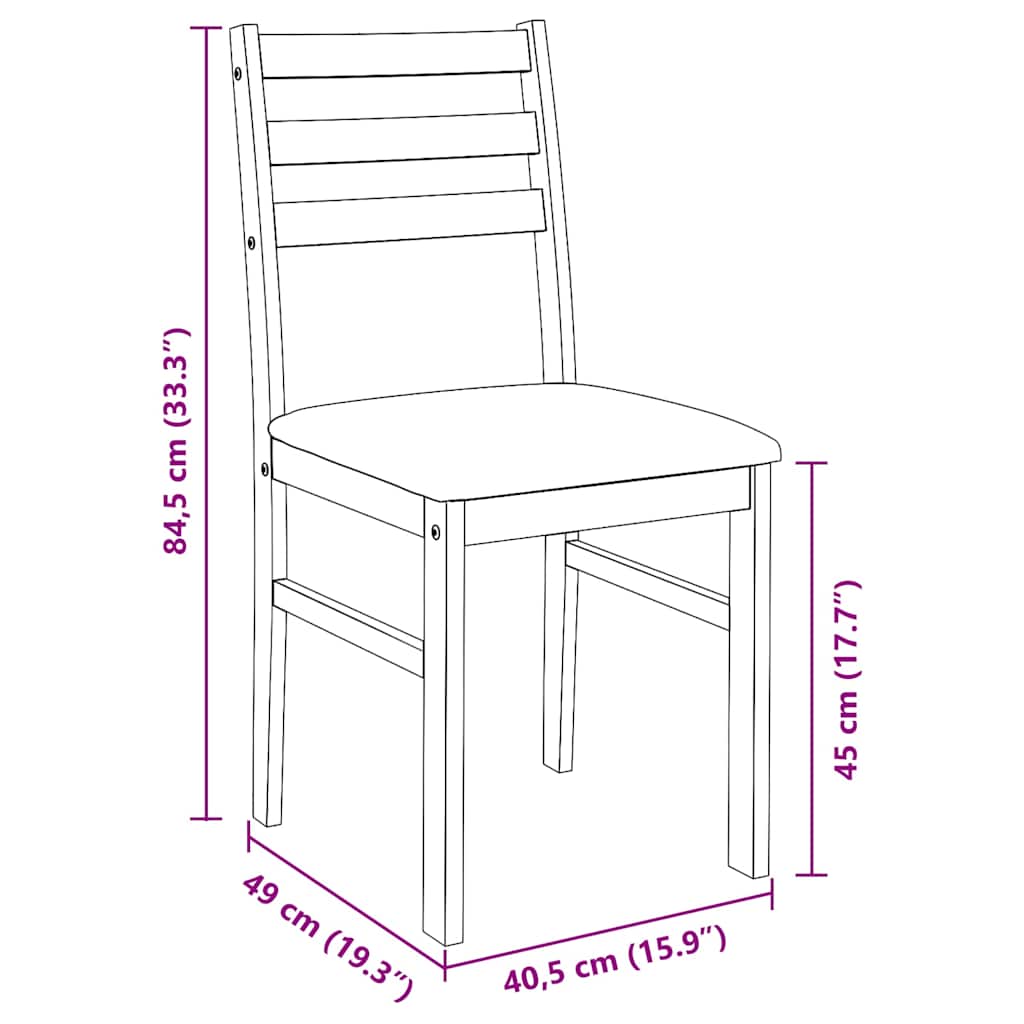 Eetkamerstoelen met kussens 2 st massief hout rubber wit is nu te koop bij PeponiXL, paradijselijk wonen!