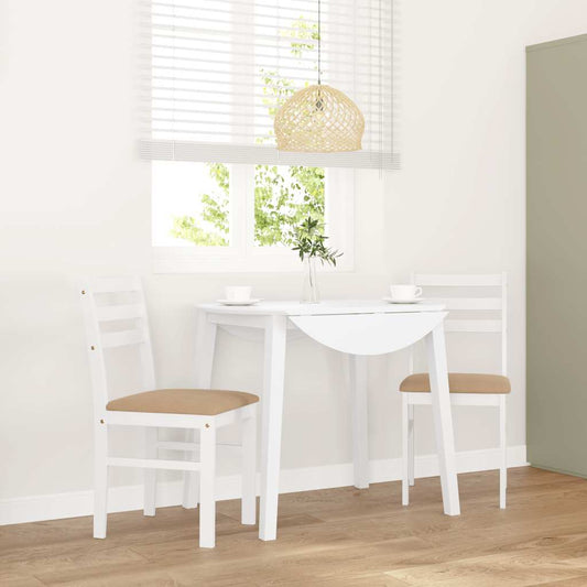 Eetkamerstoelen met kussens 2 st massief hout rubber wit is nu te koop bij PeponiXL, paradijselijk wonen!