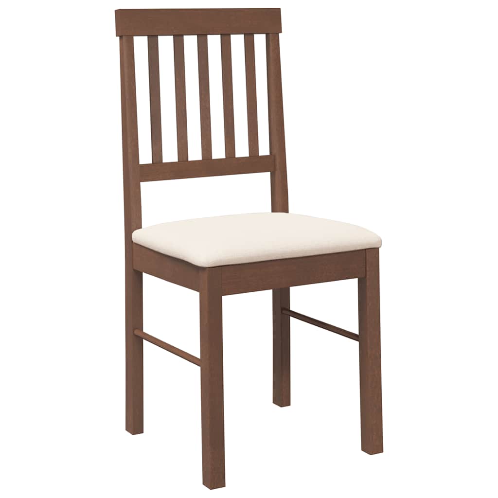 Eetkamerstoelen met kussens 2 st massief hout rubber bruin is nu te koop bij PeponiXL, paradijselijk wonen!