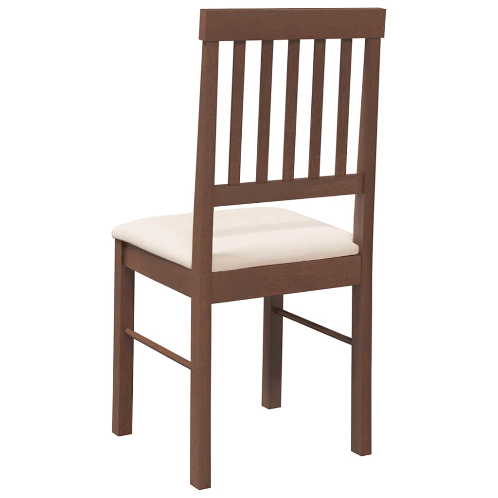 Eetkamerstoelen met kussens 2 st massief hout rubber bruin is nu te koop bij PeponiXL, paradijselijk wonen!