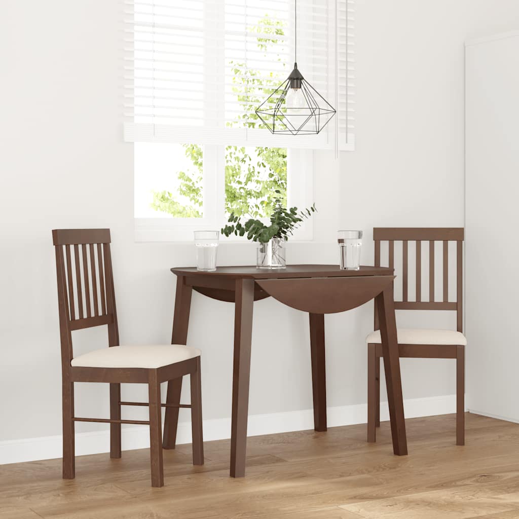 Eetkamerstoelen met kussens 2 st massief hout rubber bruin is nu te koop bij PeponiXL, paradijselijk wonen!