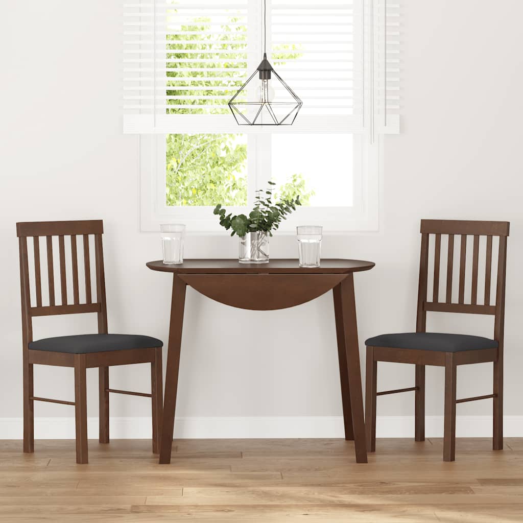 Eetkamerstoelen met kussens 2 st massief hout rubber bruin is nu te koop bij PeponiXL, paradijselijk wonen!