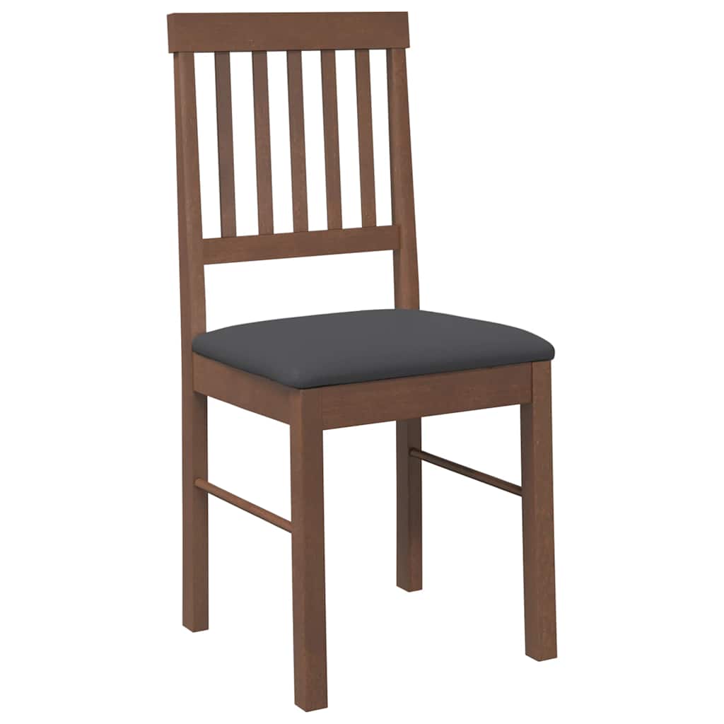 Eetkamerstoelen met kussens 2 st massief hout rubber bruin is nu te koop bij PeponiXL, paradijselijk wonen!