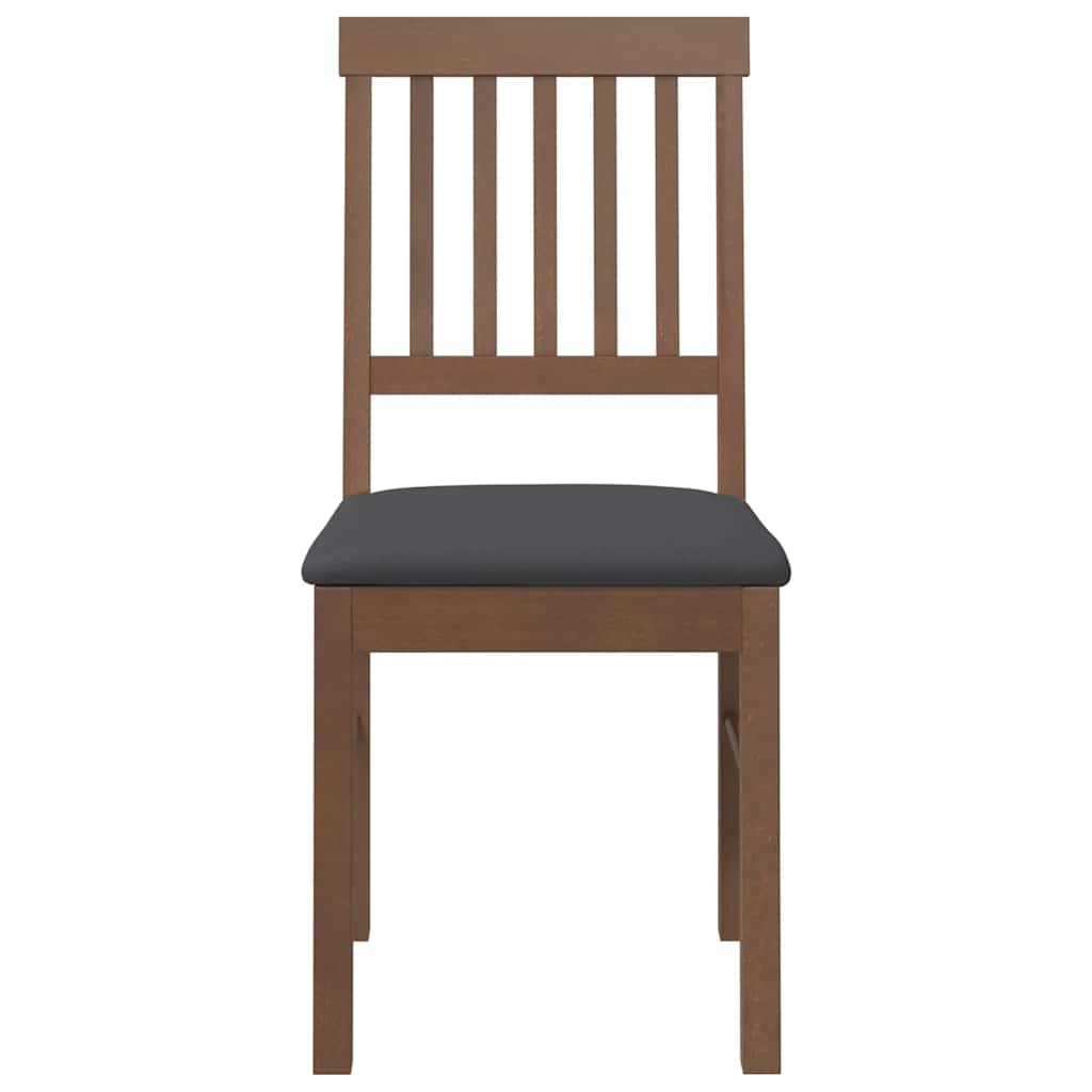 Eetkamerstoelen met kussens 2 st massief hout rubber bruin is nu te koop bij PeponiXL, paradijselijk wonen!