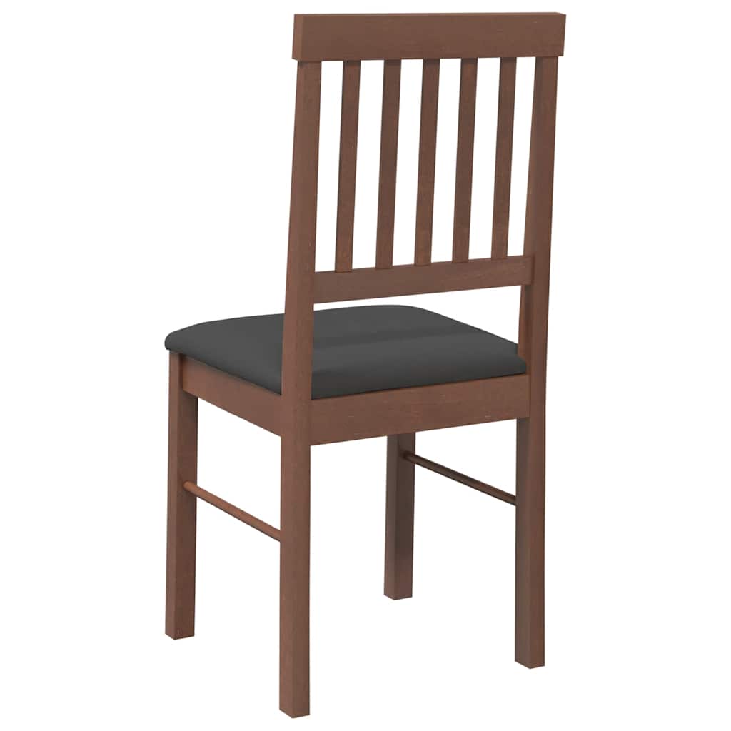 Eetkamerstoelen met kussens 2 st massief hout rubber bruin is nu te koop bij PeponiXL, paradijselijk wonen!