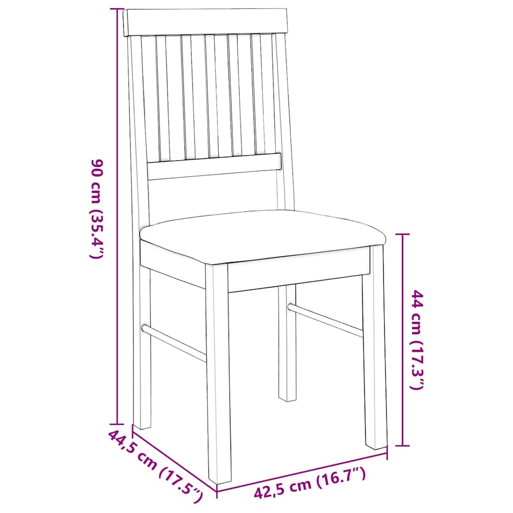 Eetkamerstoelen met kussens 2 st massief hout rubber bruin is nu te koop bij PeponiXL, paradijselijk wonen!