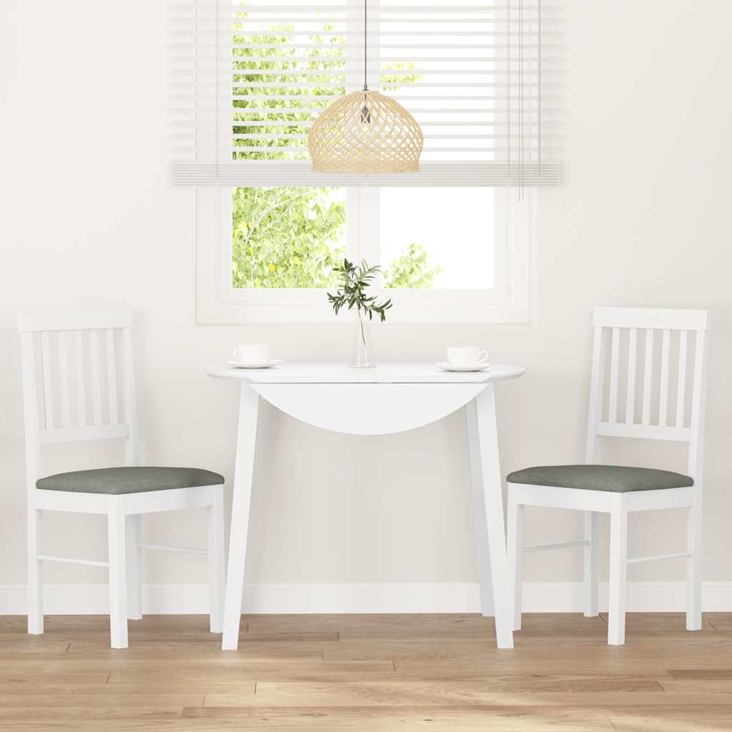Eetkamerstoelen met kussens 2 st massief hout rubber wit is nu te koop bij PeponiXL, paradijselijk wonen!