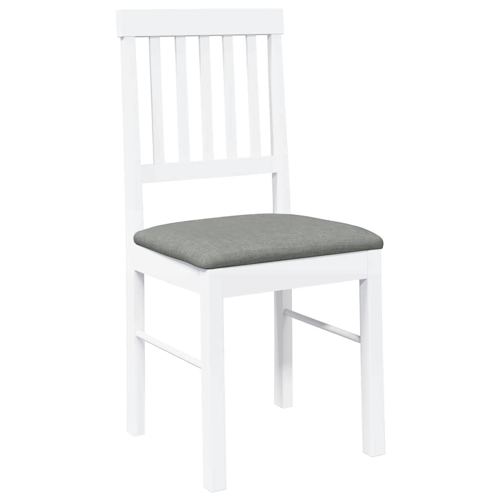Eetkamerstoelen met kussens 2 st massief hout rubber wit is nu te koop bij PeponiXL, paradijselijk wonen!