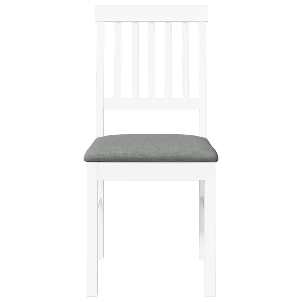 Eetkamerstoelen met kussens 2 st massief hout rubber wit is nu te koop bij PeponiXL, paradijselijk wonen!