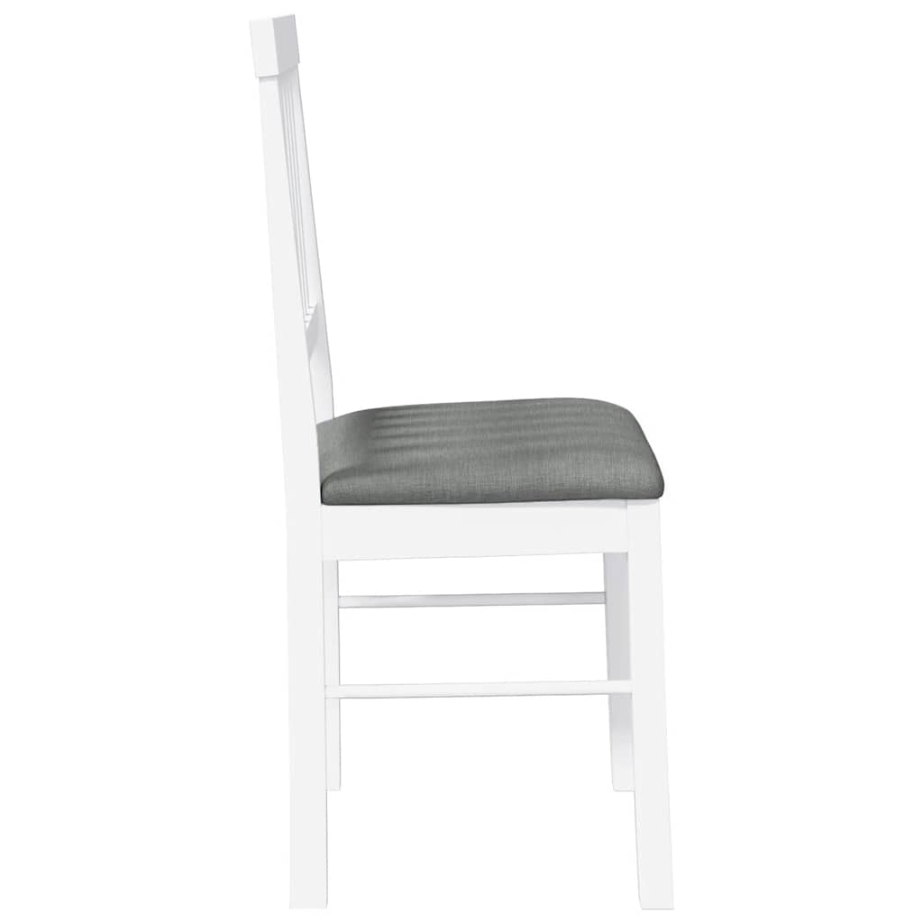 Eetkamerstoelen met kussens 2 st massief hout rubber wit is nu te koop bij PeponiXL, paradijselijk wonen!