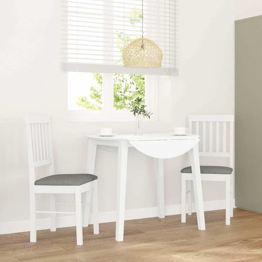 Eetkamerstoelen met kussens 2 st massief hout rubber wit is nu te koop bij PeponiXL, paradijselijk wonen!