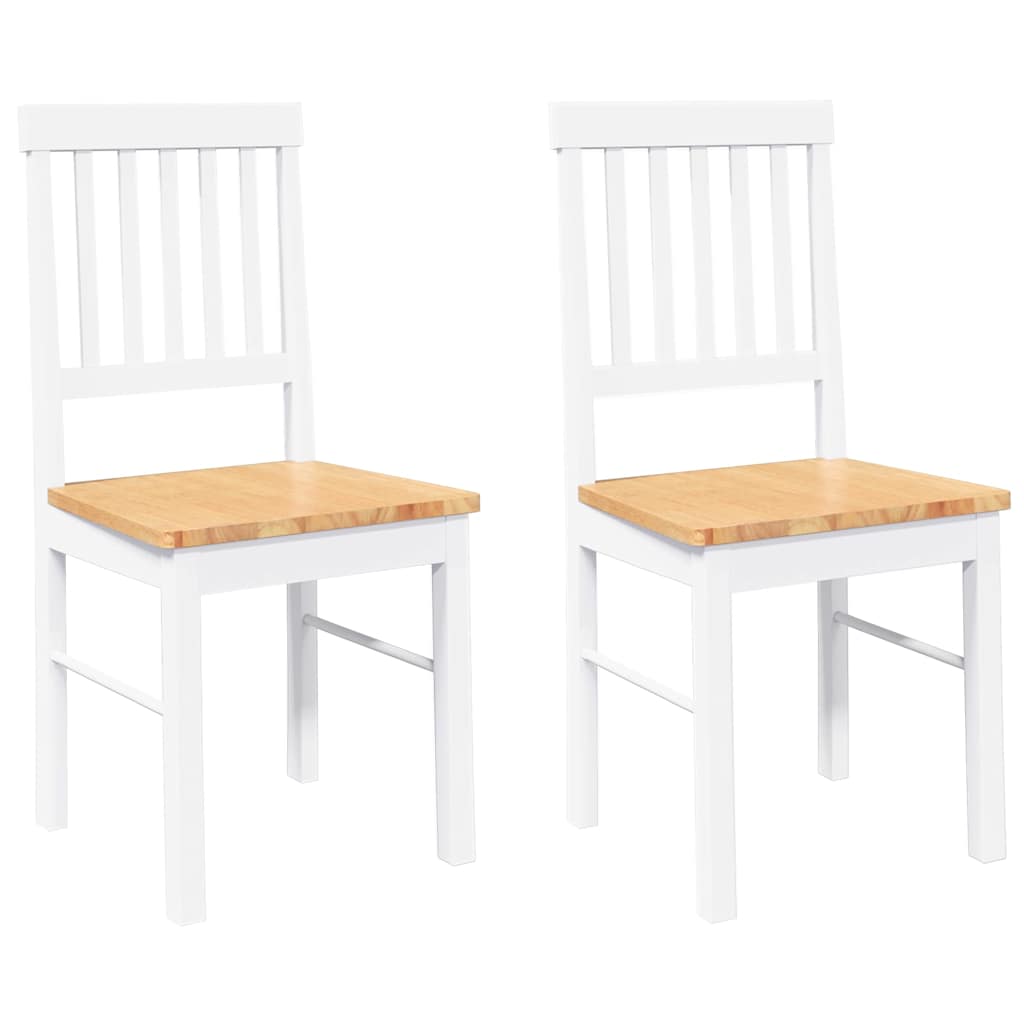 Eetkamerstoelen met kussens 2 st massief hout rubber wit is nu te koop bij PeponiXL, paradijselijk wonen!
