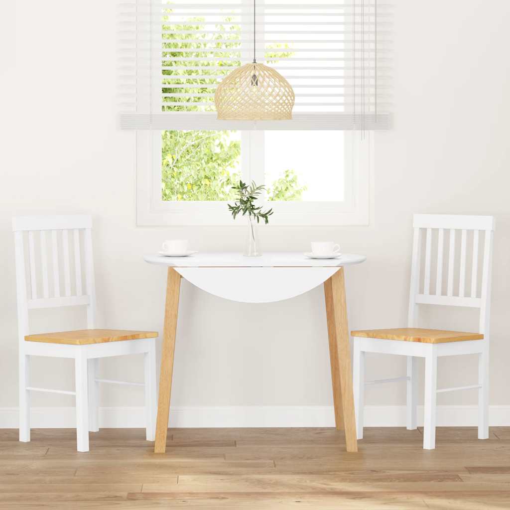 Eetkamerstoelen met kussens 2 st massief hout rubber wit is nu te koop bij PeponiXL, paradijselijk wonen!