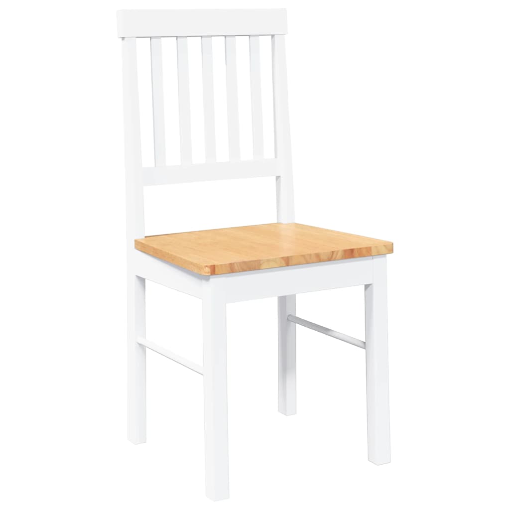 Eetkamerstoelen met kussens 2 st massief hout rubber wit is nu te koop bij PeponiXL, paradijselijk wonen!