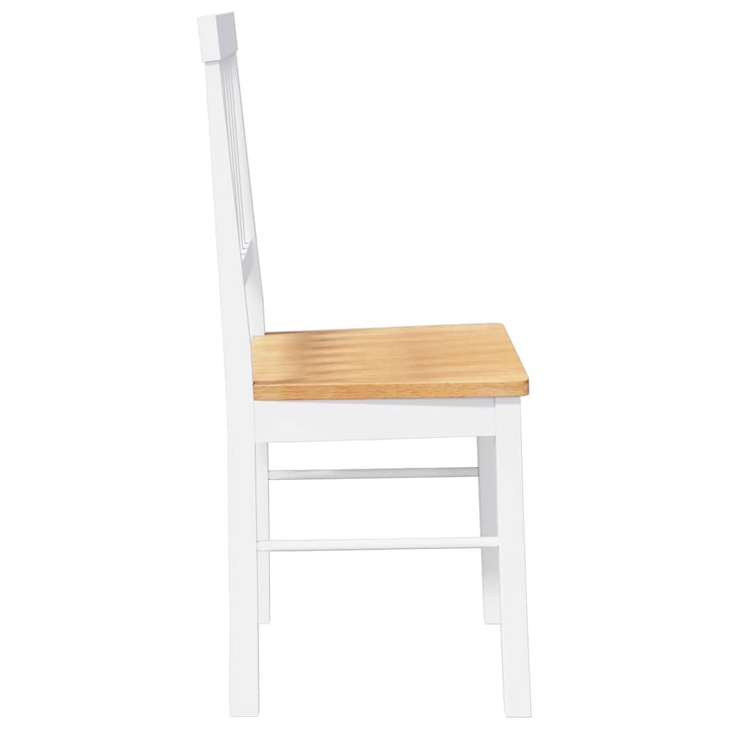 Eetkamerstoelen met kussens 2 st massief hout rubber wit is nu te koop bij PeponiXL, paradijselijk wonen!