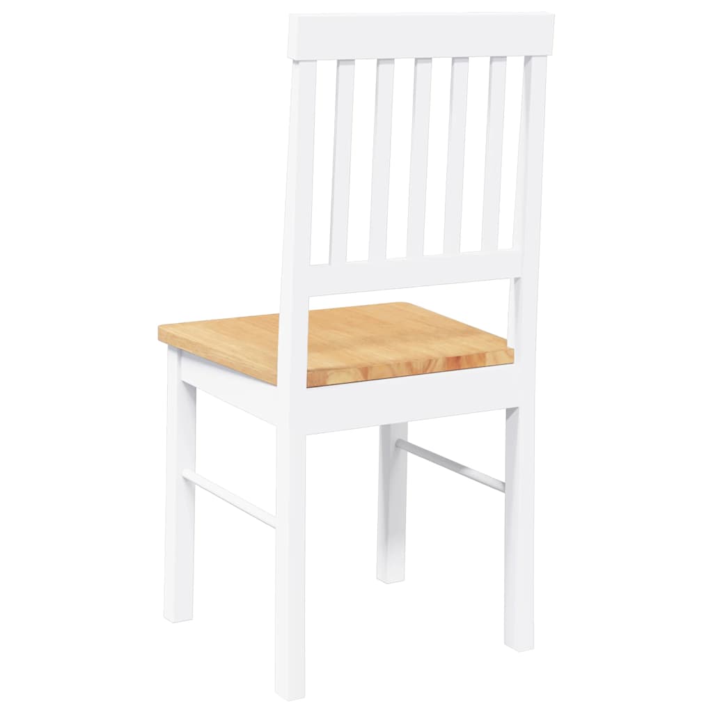 Eetkamerstoelen met kussens 2 st massief hout rubber wit is nu te koop bij PeponiXL, paradijselijk wonen!