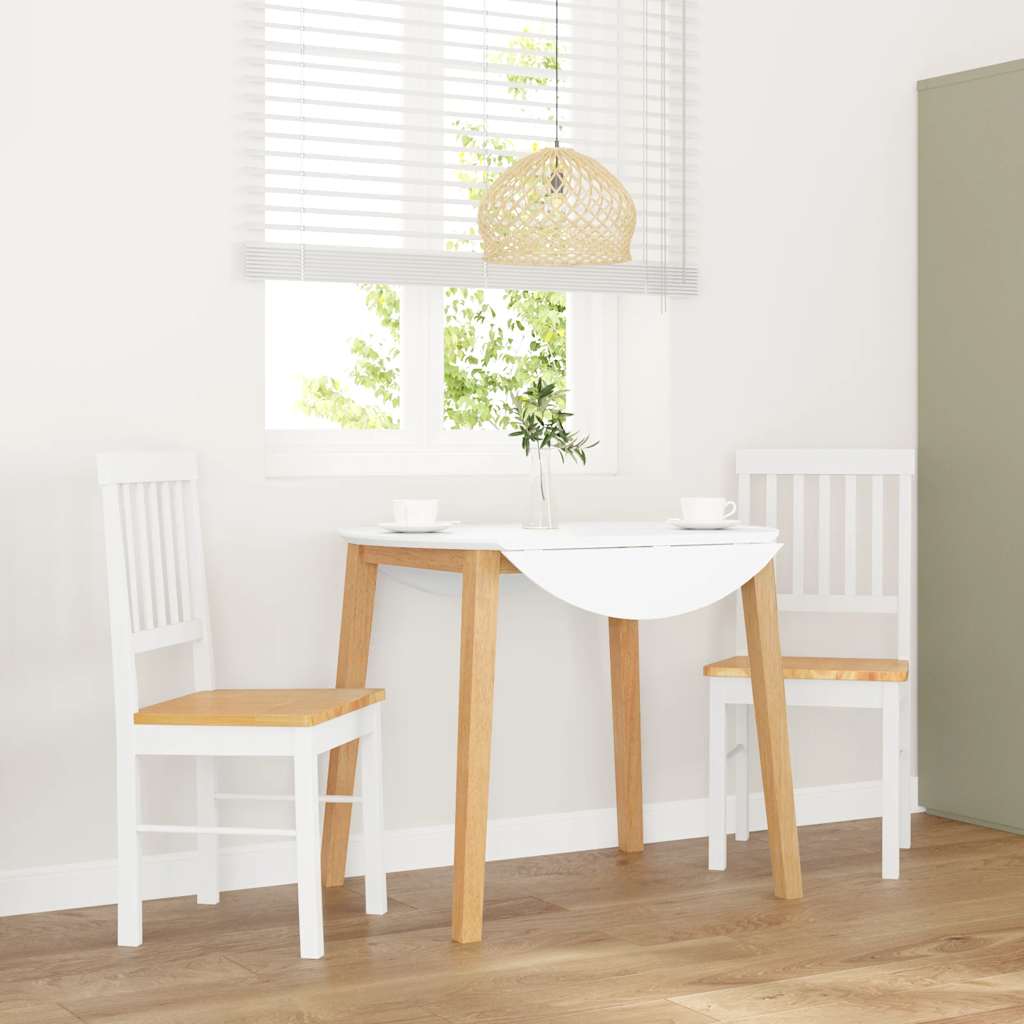 Eetkamerstoelen met kussens 2 st massief hout rubber wit is nu te koop bij PeponiXL, paradijselijk wonen!