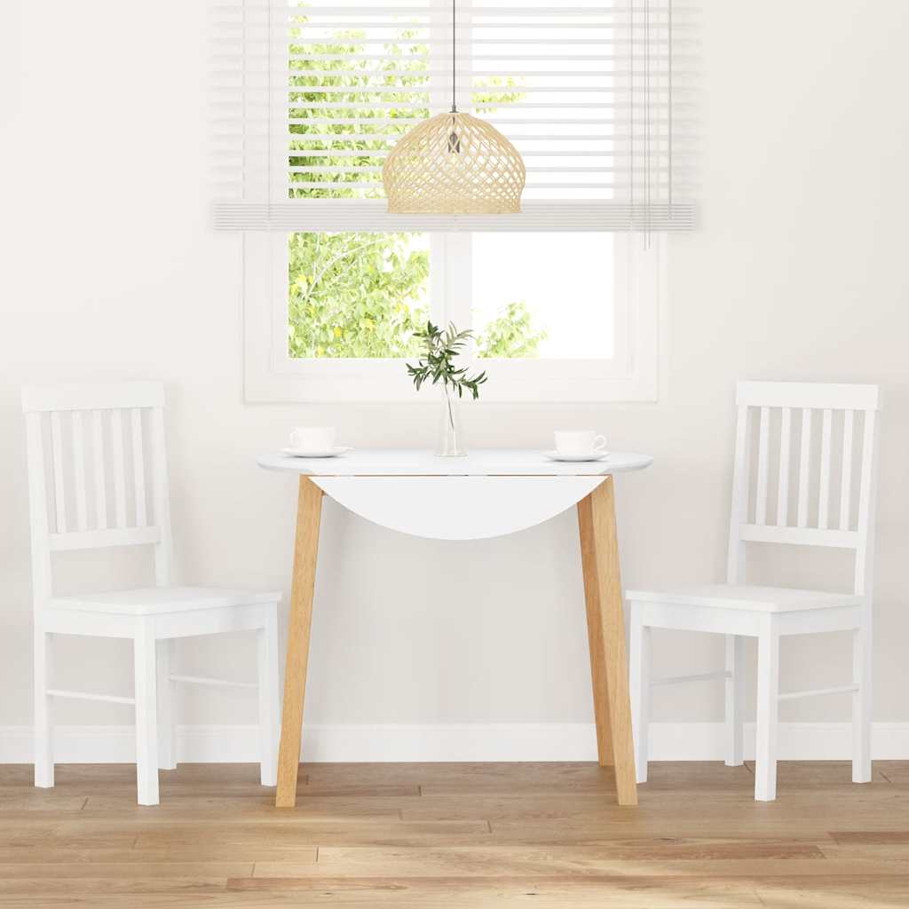 Eetkamerstoelen met kussens 2 st massief hout rubber wit is nu te koop bij PeponiXL, paradijselijk wonen!