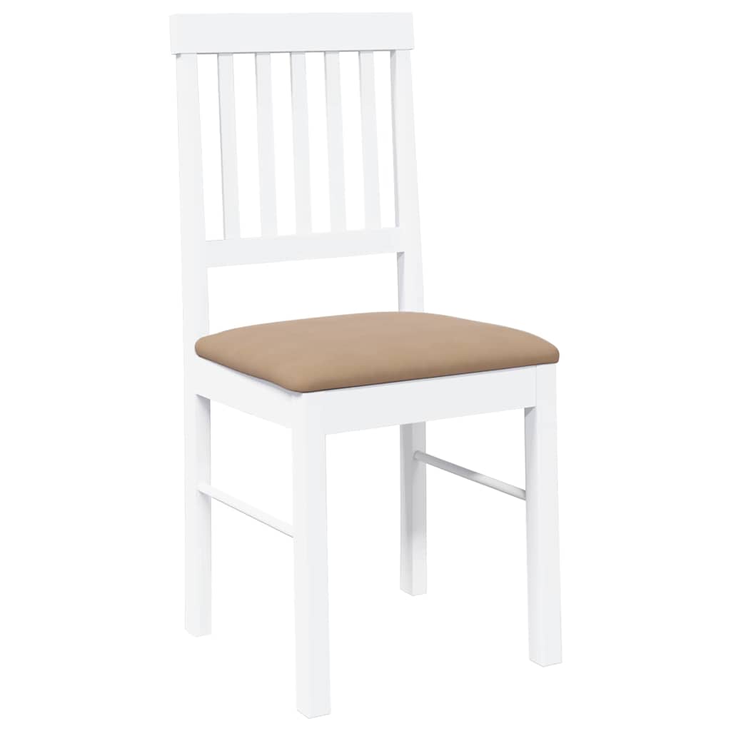 Eetkamerstoelen met kussens 2 st massief hout rubber wit is nu te koop bij PeponiXL, paradijselijk wonen!