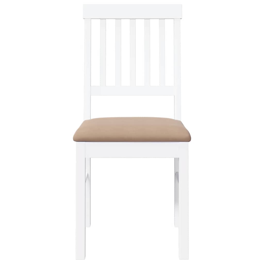 Eetkamerstoelen met kussens 2 st massief hout rubber wit is nu te koop bij PeponiXL, paradijselijk wonen!