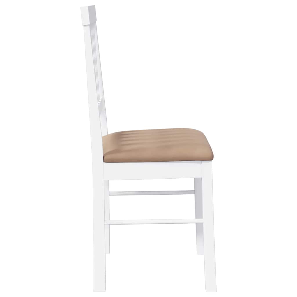 Eetkamerstoelen met kussens 2 st massief hout rubber wit is nu te koop bij PeponiXL, paradijselijk wonen!