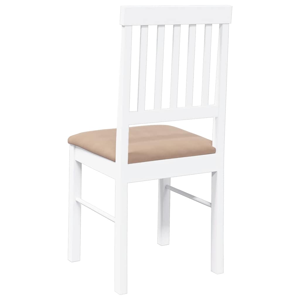 Eetkamerstoelen met kussens 2 st massief hout rubber wit is nu te koop bij PeponiXL, paradijselijk wonen!