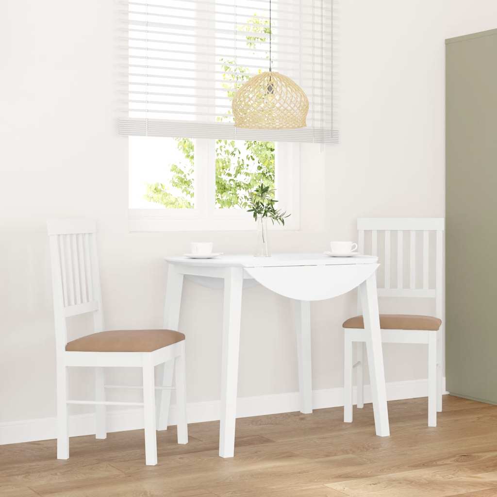 Eetkamerstoelen met kussens 2 st massief hout rubber wit is nu te koop bij PeponiXL, paradijselijk wonen!