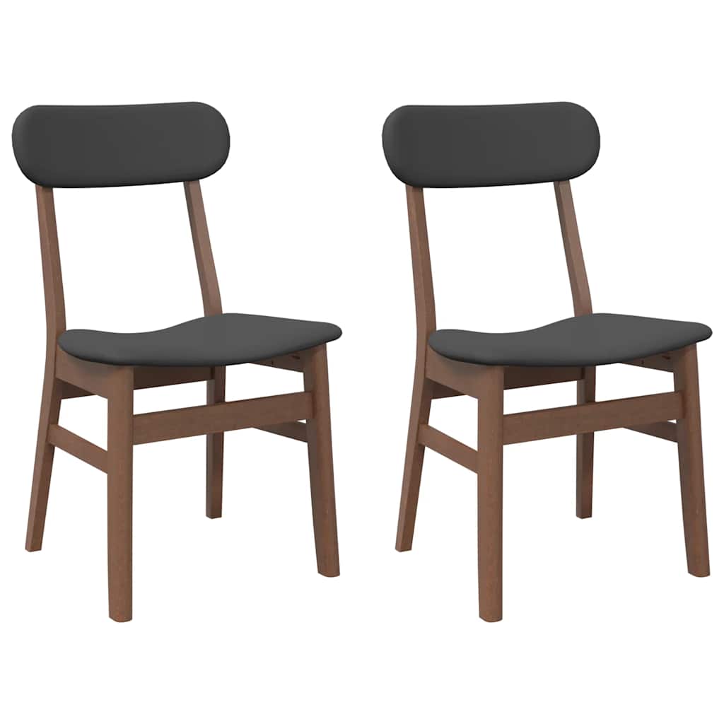 Eetkamerstoelen met kussens 2 st massief hout rubber bruin is nu te koop bij PeponiXL, paradijselijk wonen!