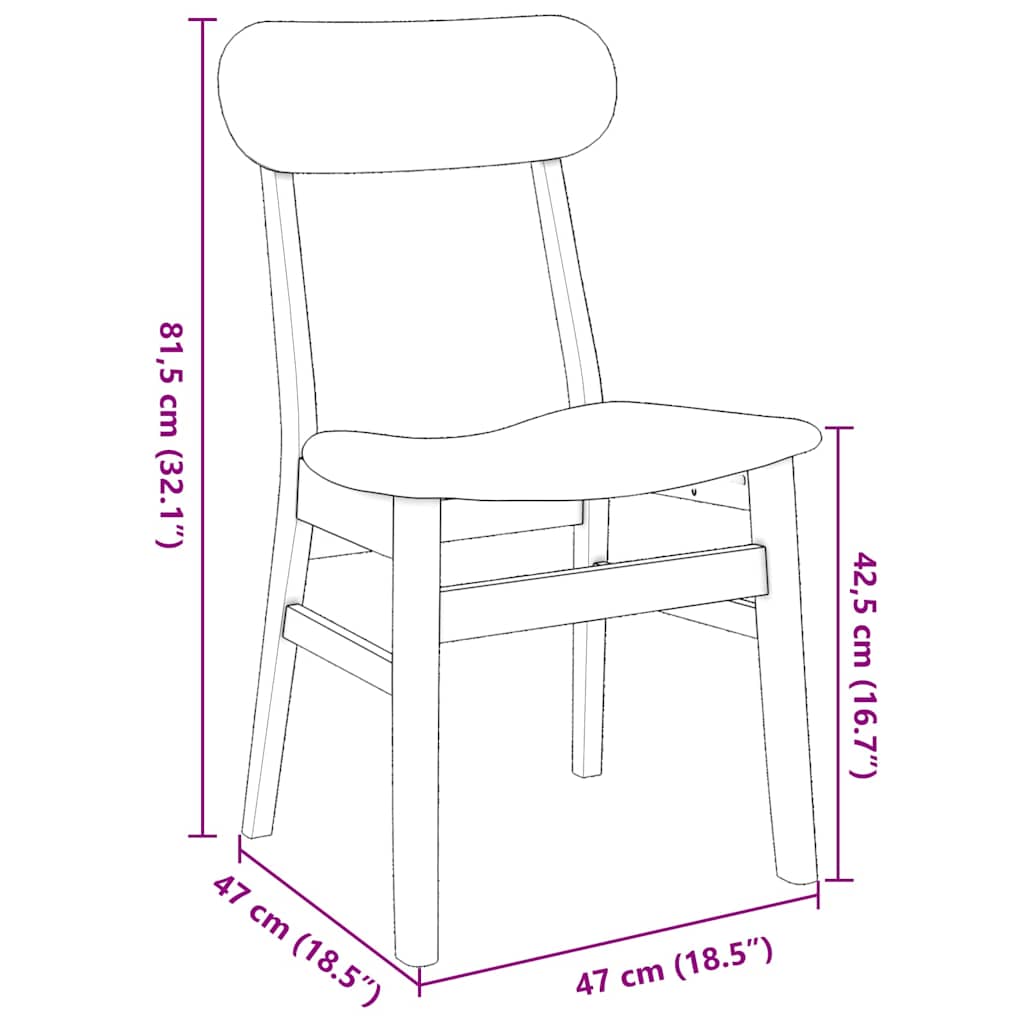 Eetkamerstoelen met kussens 2 st massief hout rubber bruin is nu te koop bij PeponiXL, paradijselijk wonen!