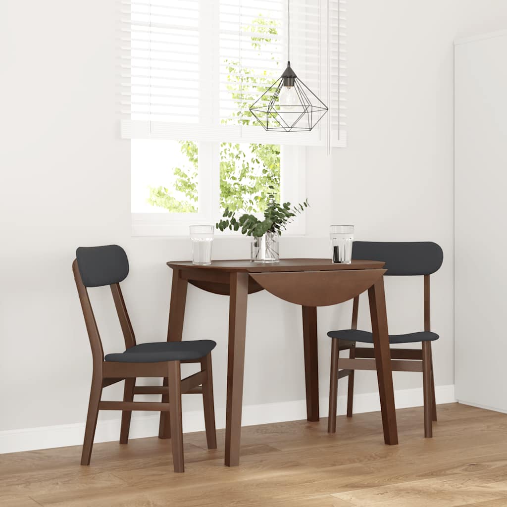 Eetkamerstoelen met kussens 2 st massief hout rubber bruin is nu te koop bij PeponiXL, paradijselijk wonen!
