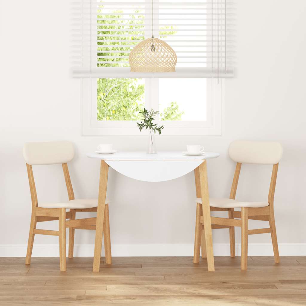 Eetkamerstoelen met kussens 2 st massief hout rubber