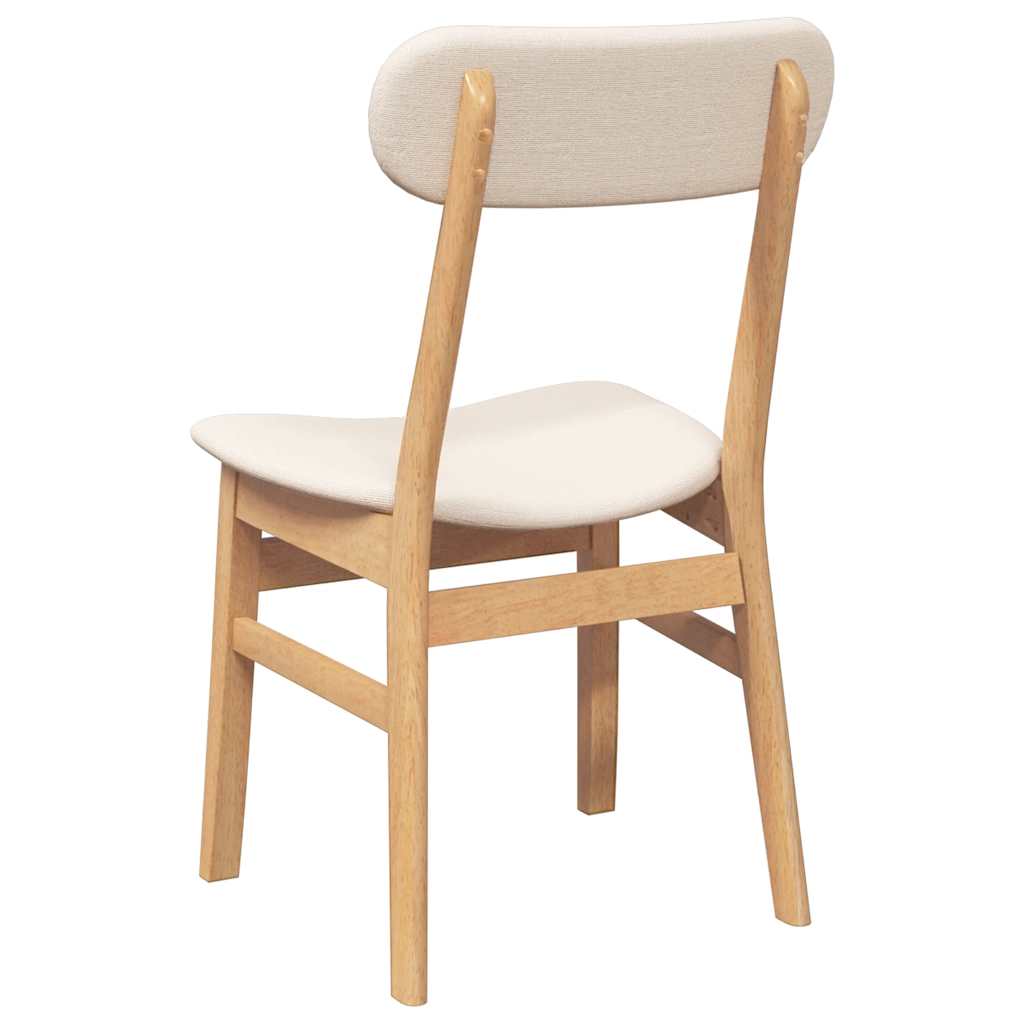Eetkamerstoelen met kussens 2 st massief hout rubber