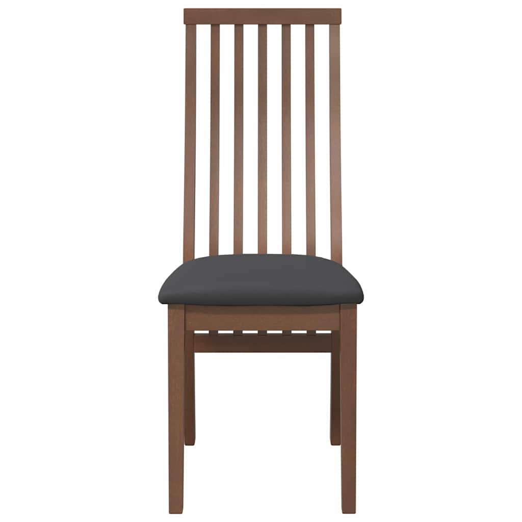 Eetkamerstoelen met kussens 2 st massief hout rubber bruin is nu te koop bij PeponiXL, paradijselijk wonen!