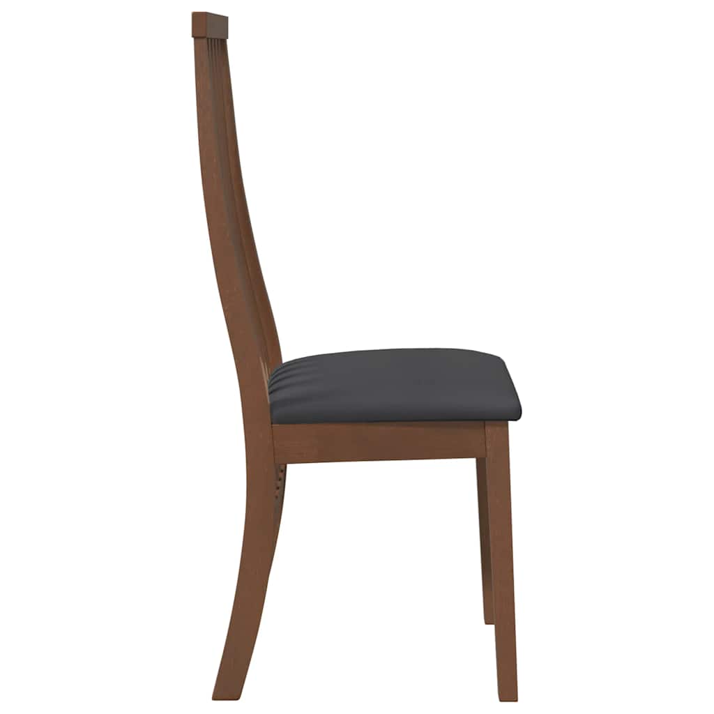 Eetkamerstoelen met kussens 2 st massief hout rubber bruin is nu te koop bij PeponiXL, paradijselijk wonen!